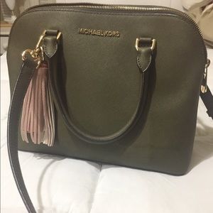 Olive green Michael Kors dome crossbody